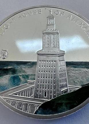 Палау 1 доллар 2009 год 7 чудес мира - александрийский маяк монеты мира