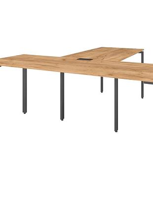 Офисный стол руководителя loft details kmb180 черный каркас 200см * 70см, дуб крафт золотой, 18