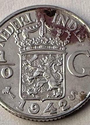 Нідерландська індія 1/10 гульдена 1942 рік 1,25 грам срібло 720 монети світу