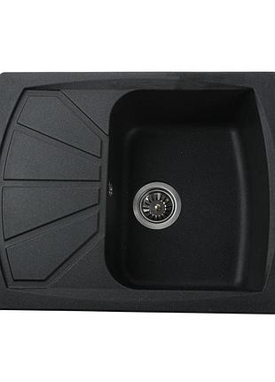 Гранітна мийка globus lux tana чорний металік 610х500мм-а0001
