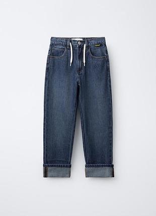 Мешкообразные джинсы baggy fit с подворотами для мальчика от zara