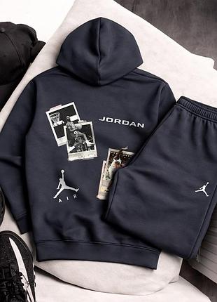 Чоловічий спортивний костюм комплект худі і штани jordan nike з принтом на спині