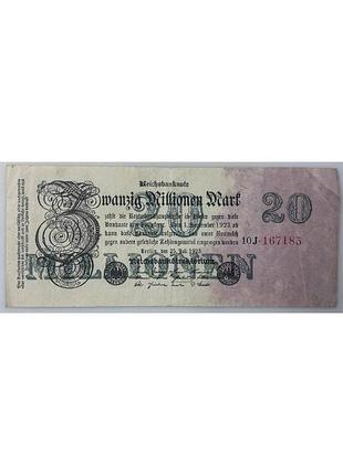 Німеччина 20 мільйонів марок 1923 рік банкноти світу