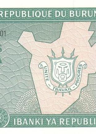 10 франків 2001 рік банкнота бурунді африка unc