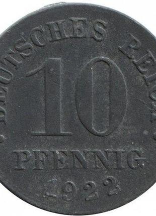 Германия 10 пфеннигов 1922 год монеты мира