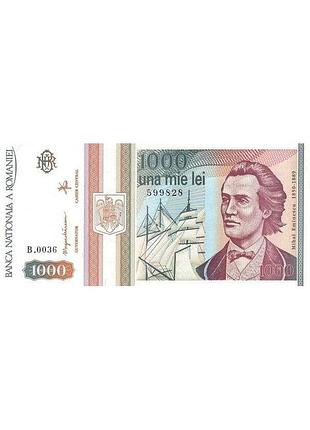 Румыния 1000 лей 1993 год банкноты мира unc