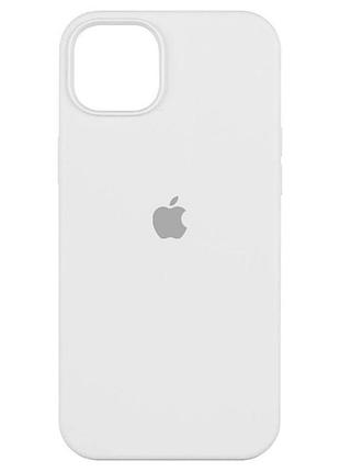 Silicone case for iphone 15 plus ( 9) white (закрытый низ)