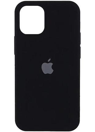 Silicone case for iphone 15 plus (18) black (закрытый низ)