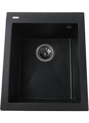 Гранитная мойка globus lux lama черный металлик 410х500мм-а0001