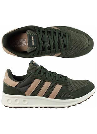 Мужские кроссовки adidas для бега, со стелькой cloudfoam, зеленые, размер 44.5 (длина стельки 285 мм)
