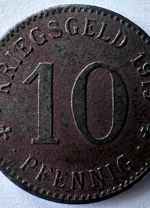 Германия нотгельд город тройхтлинген 10 пфеннигов 1918 год монеты мира