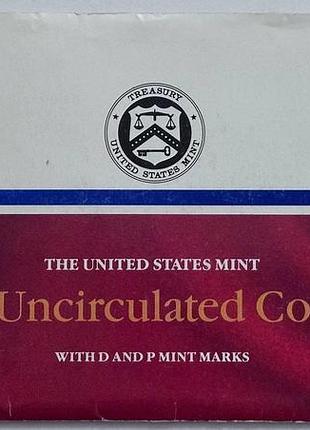 Сша річний набір 1987 року буква (р) в офіційному конверті монети світу unc
