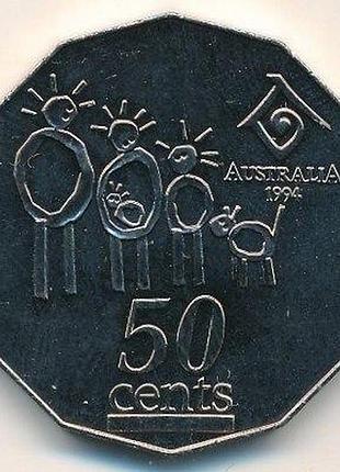 Австралія міжнародний рік сім'ї 50 центів 1994 рік монети світу