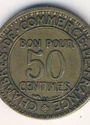 Франция 50 сантимов 1925 год. монеты мира