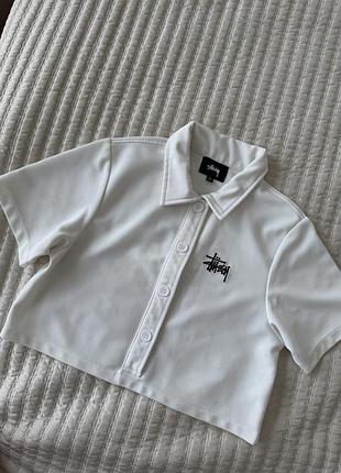Укорочена сорочка поло жіноча/унісекс stüssy