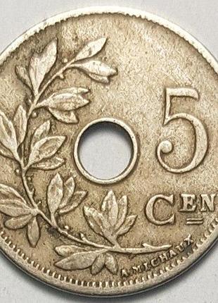 Бельгія напис нідерландською - 'belgië' 5 сантимів 1907 рік монети світу