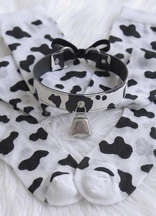 Комплект сет панчохи з чокером cow print aesthetic coquette playful anime cosplay influence