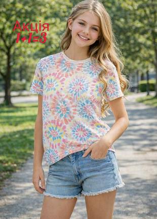 Подростковая футболка f&amp;f в стиле тай дай