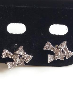 Витончені сережки сережки бантики з кристалами, італія