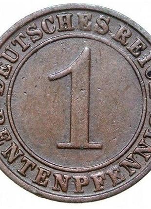 Німеччина мітка монетного двору "f" - штутгарт 1 рентенпфеніг 1924 рік монети світу
