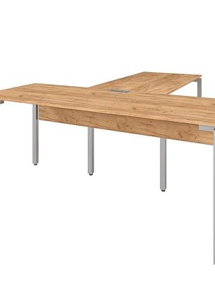 Офисный стол руководителя loft details kpb180 с царгой серый каркас 200см * 70см, дуб крафт золотой, 18