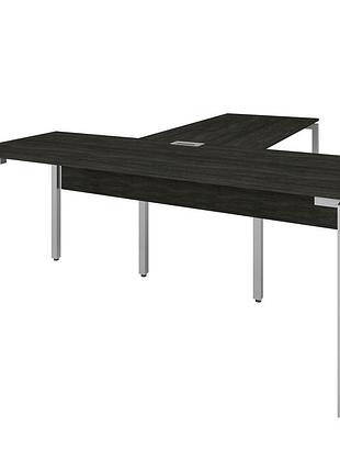 Офисный стол руководителя loft details kpb180 с царгой серый каркас 200см * 70см, морское дерево, 36