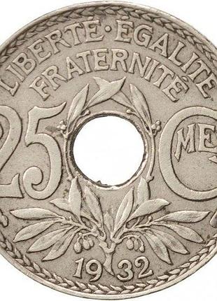Франція 25 сантимів 1932 рік монети світу
