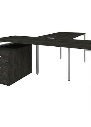 Офісний стіл керівникаloft details lb180 сірий каркас 180см * 70см, морське дерево, 36мм