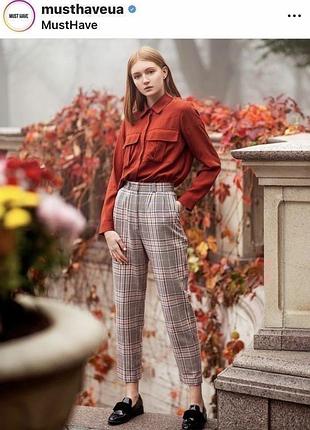 Женские теплые брюки в клетку must have