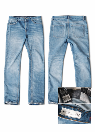 Мужские джинсы zara, светло-голубые, slim/straight fit(торг)