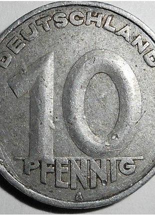 Німеччина 10 пфенігів 1952 рік монети світу