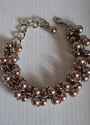 Розкішний вінтажний браслет «chocolate pearl» (німеччина)
