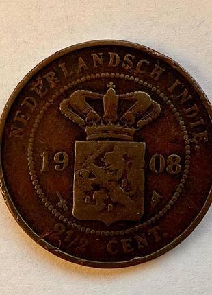 Нідерландська ост-індія 2½ центи 1908 рік монети світу