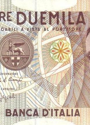 Италия 2000 лир 1990 год банкноты мира unc