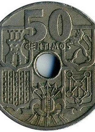 Испания стрелы вверх 50 сентимов 1949 монеты мира