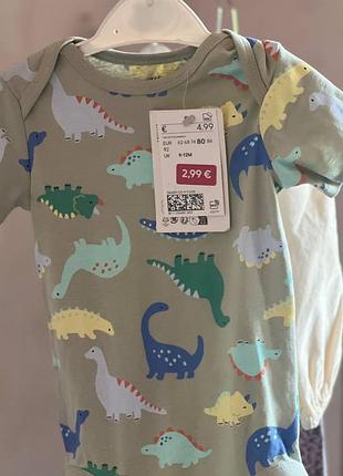 Боди на короткий рукав динозавры 80см от h&amp;m