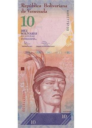 Венесуэла 10 боливар 2014 год банкноты мира unc