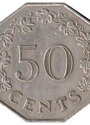 Мальта 50 центів 1972 рік монети світу