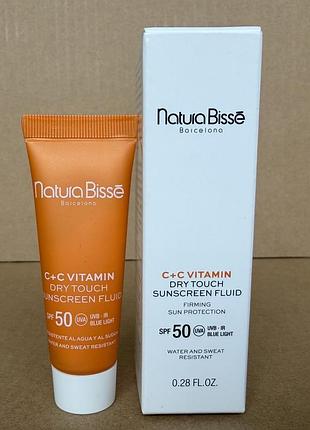 Natura bisse c+c dry touch sunscreen fluid spf 50 сонцезахисний флюїд для обличчя 8ml
