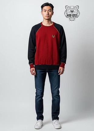 Оригинальный мужской легкий свитер kenzo paris размер s котоновый хлопковый свитшот кензо лонгслив мужская кофта)