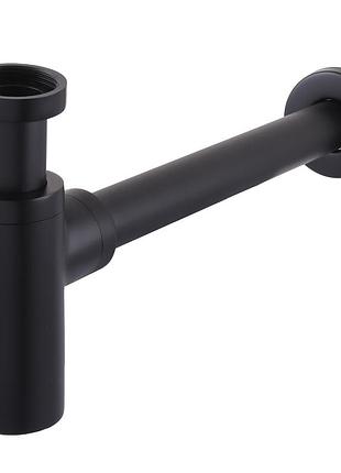 Сифон для раковин цилиндрический globus lux gsb-32-125-bb, латунь, 1 1/4″, черный матовый