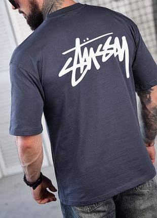 Чоловіча стильна футболка, футболка графіт, футболка оверсайз stussy graffiti,