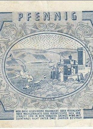 10 фенингов 1947 год фрн банкнота германия европа