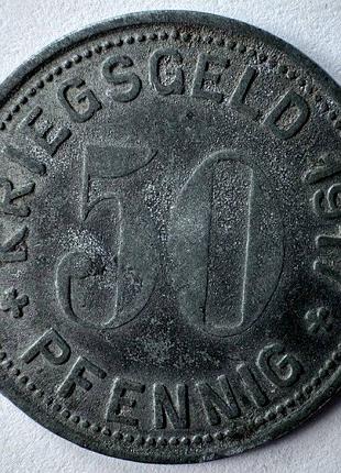 Германия нотгельд район меттман 50 пфеннигов 1917 год монеты мира