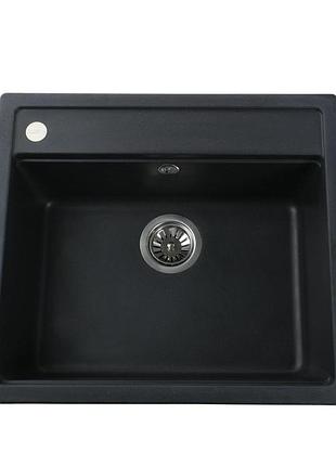 Гранитная мойка globus lux volta черный 570х510мм-а0002