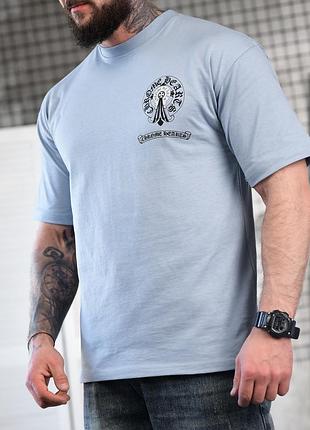 Футболка oversize chrome heart, чоловіча футболка оверсайз, стильна футболка