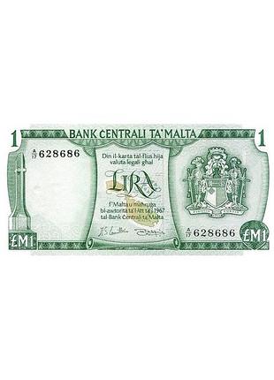 Мальта 1 лира 1967 год банкноты мира unc