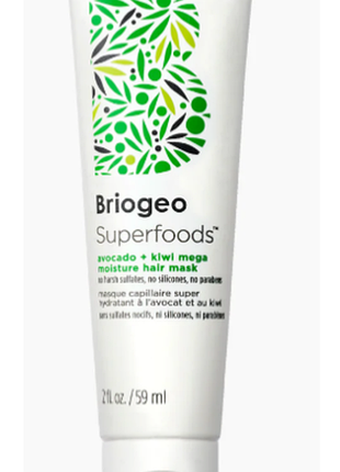 Briogeo superfoods avocado + kiwi mega moisture mask – питательная маска для волос, 59 мл
