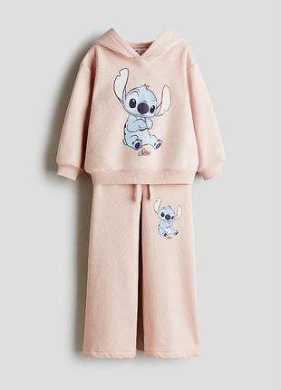 Детский спортивный костюм для девочки (худи + брюки) с принтом stitch h&amp;m (104 см)
