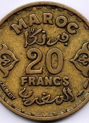 Марокко 20 франків 1952 рік монети світу